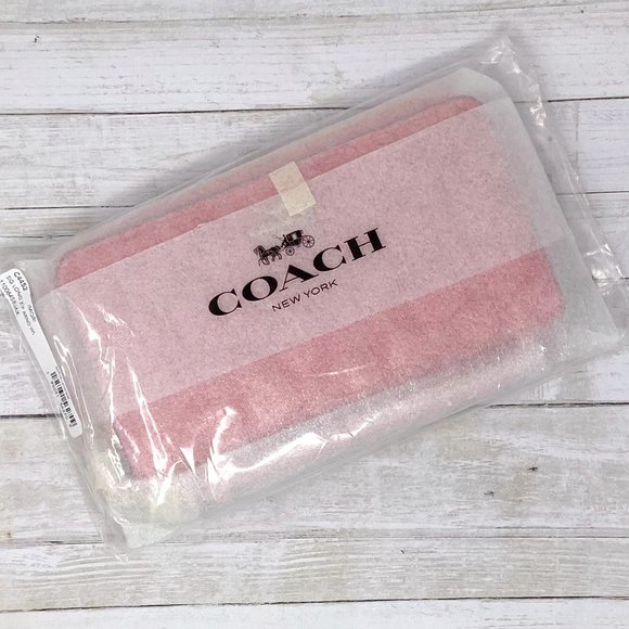 NEW Coach Long Zip Around Wallet in Signature Canvas in Gold/Pink Lemonade - Picture 5 of 6